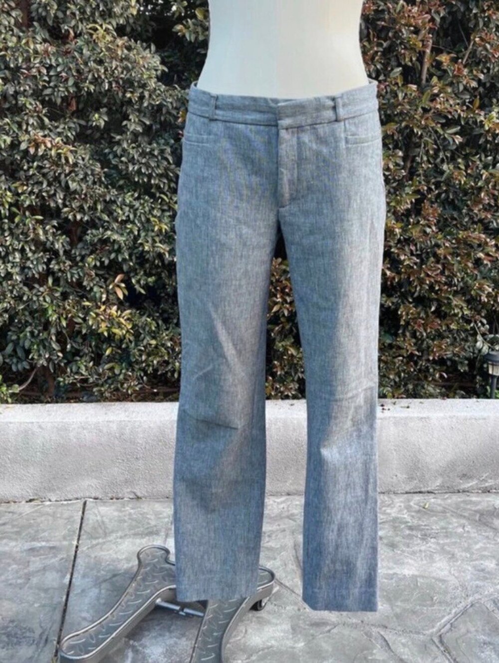 Banana Republic Sloan Fit Pants Business Preppy Size 8L Gray Tailored Trousers